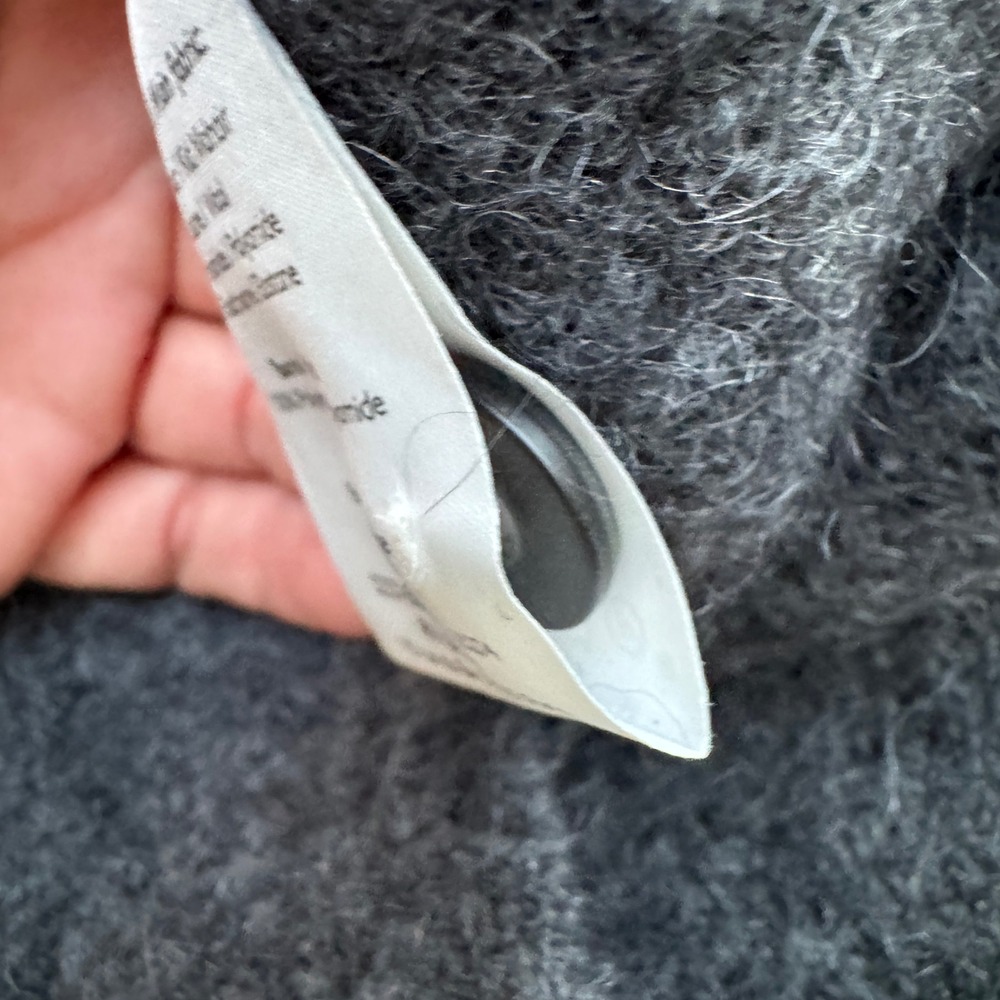 Sezane Cardigan XS Oversized Grey Kid Mohair Wool Button Sweater Coat Pockets - Picture 14 of 16